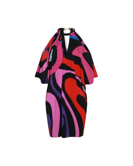 Emilio Pucci Red Multicolor Viscose Dress