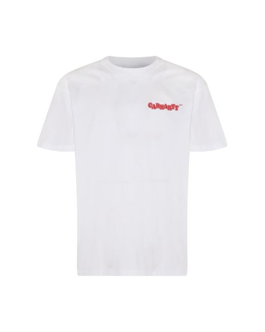 Carhartt White And Red Cotton T-shirt for men