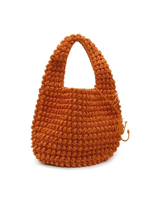 J.W. Anderson Brown Cotton Popcorn Basket Tote Bag