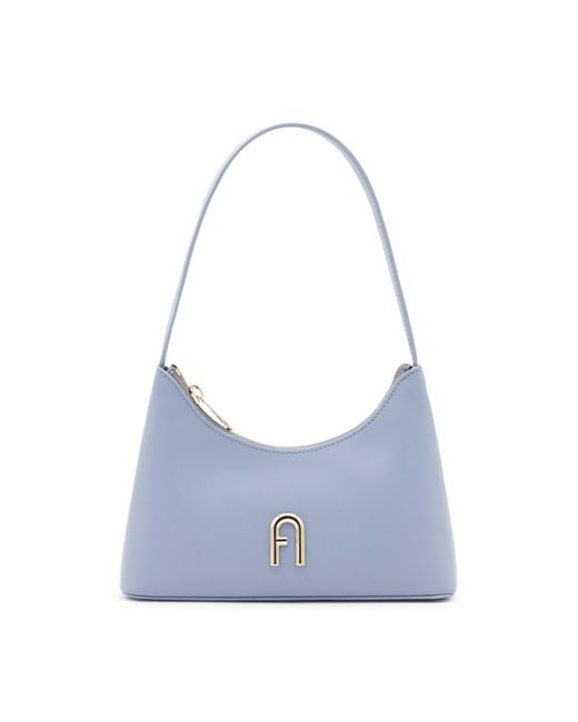 Furla Blue Leather Diamante Shoulder Bag