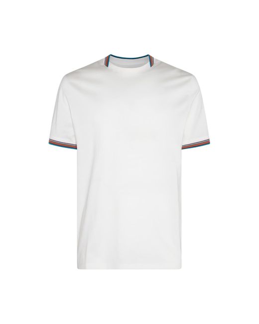 Paul Smith White Multicolour Cotton T-shirt for men