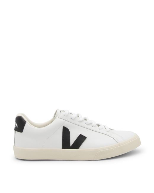 Veja White And Black Faux Leather Esplar Sneakers for men