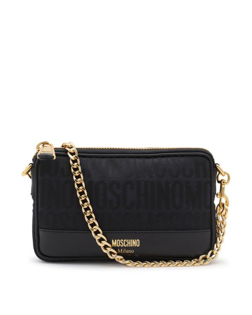 Moschino Black Allover Crossbody Bag