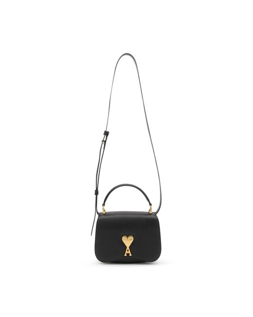 Ami Paris Leather Handle Bag in Black | Lyst