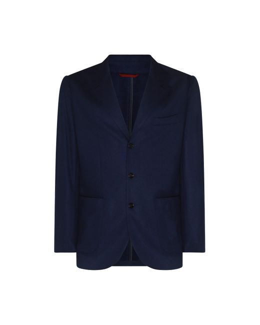 Brunello Cucinelli Blue Wool Blazer for men