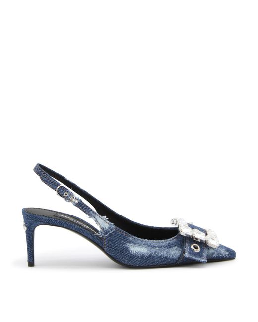 Dolce & Gabbana Denim Devotion Slingback in Blue | Lyst