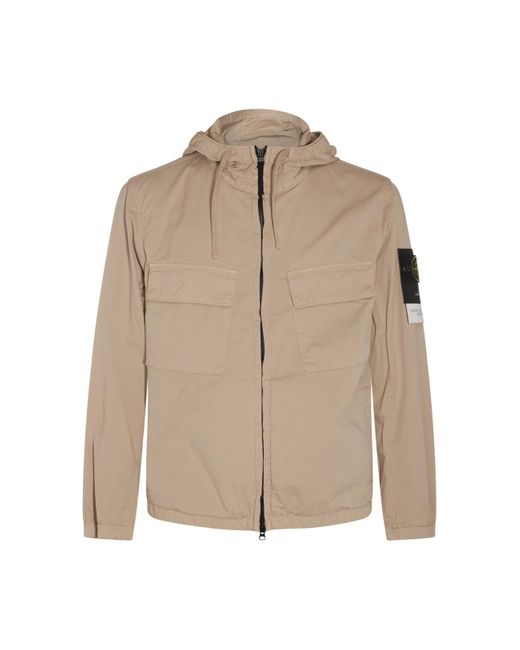 Stone Island Natural Beige Cotton Casual Jacket for men