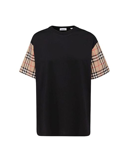 Burberry Black Cotton Carrcick Check T-shirt