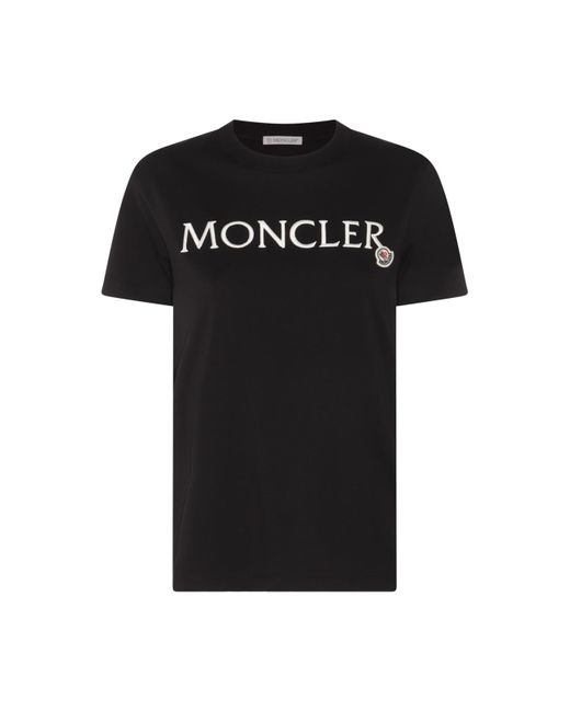 Moncler Cotton T-shirt in Black | Lyst