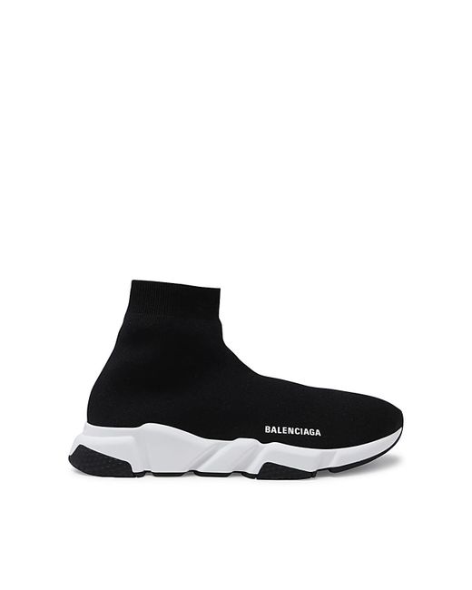 Balenciaga Black And White Canvas Speed Sneakers for men