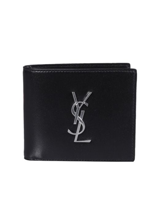 Saint Laurent Black Leather Wallet for men