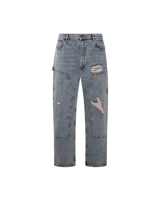 Moschino Gray Cotton Denim Jeans for men