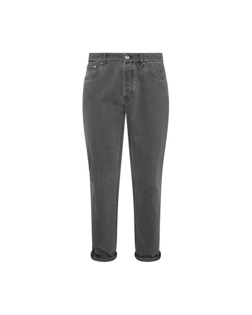 Brunello Cucinelli Gray Grey Cotton Pants for men