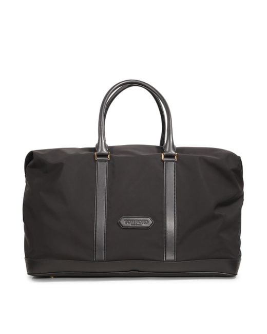 Tom Ford Black Canvas And Leather Handle Bag for men