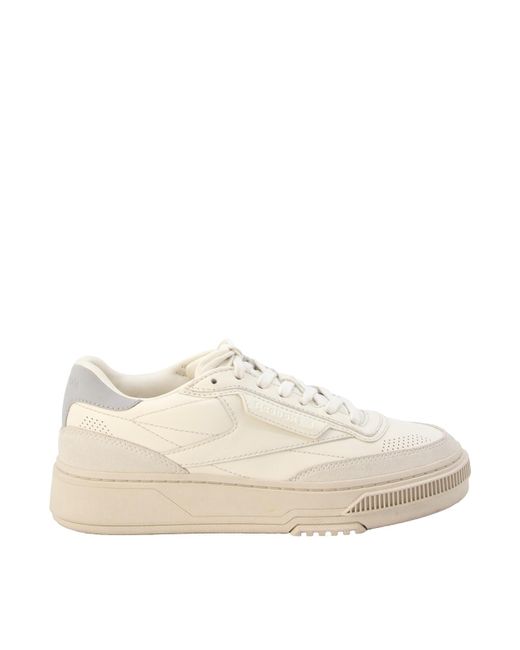 Reebok Natural White And Grey Leather C Ltd Sneakers