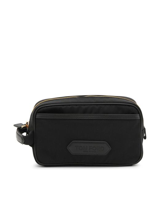 Tom Ford Black Canvas And Leather Pouch Bag for men