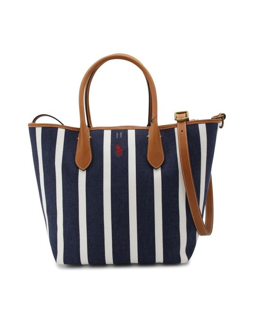 Polo Ralph Lauren Blue And White Cotton Tote Bag for men