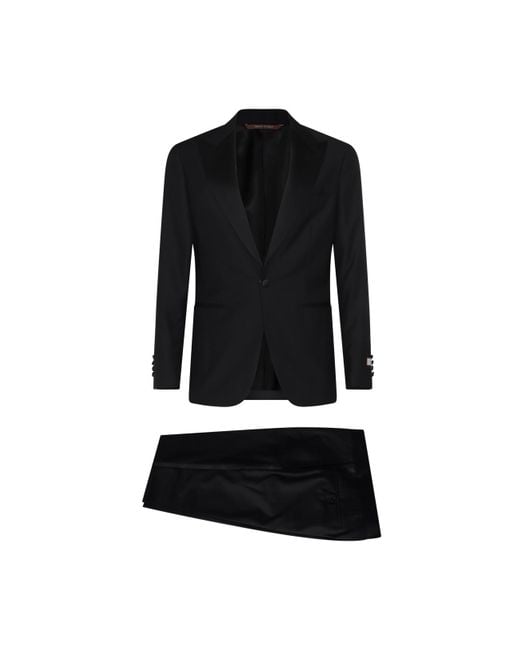 Canali Black Wool Suits for men