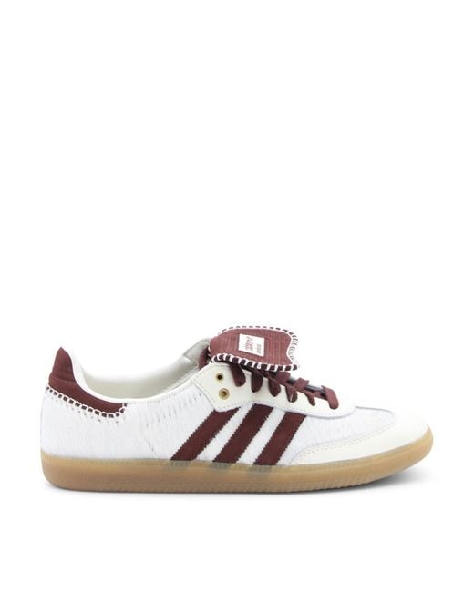 Adidas by Wales Bonner White And Bordeaux Leather Samba Sneakers for men