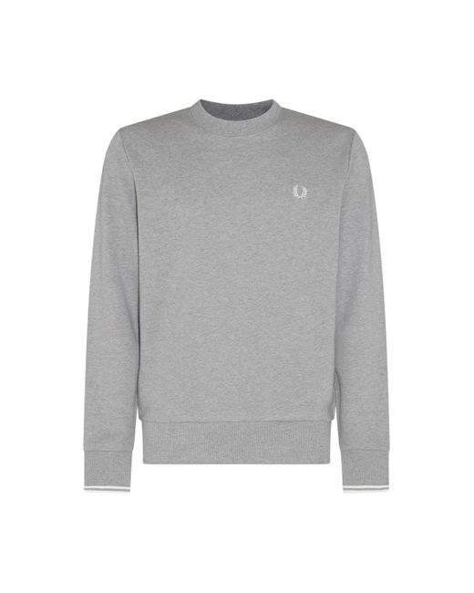 Fred Perry Gray Cotton Blend Sweatshirt for men