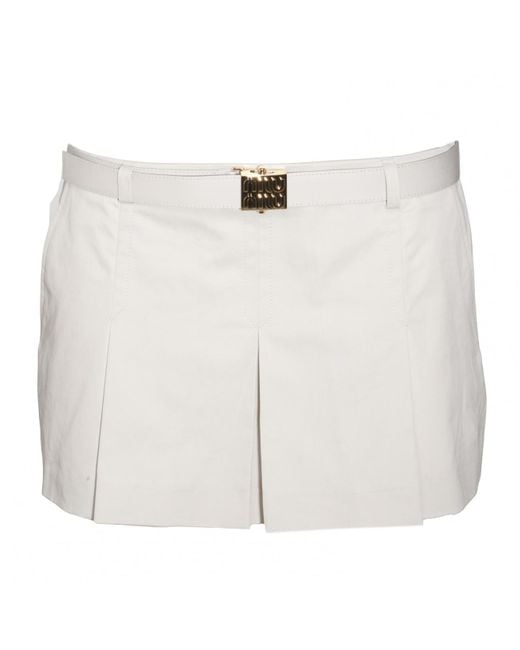 Miu Miu White Cotton Skirt