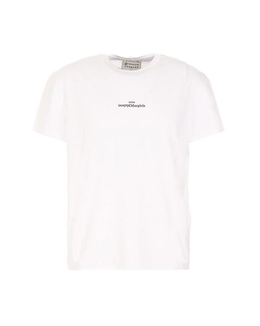 Maison Margiela White Cotton Logo T-shirt for men