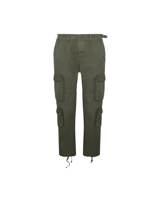 AMISH Green Cotton Cargo Pants for men