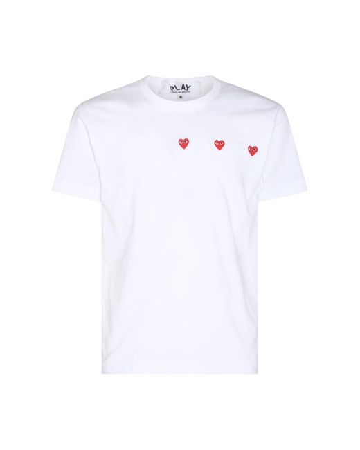 COMME DES GARÇONS PLAY White And Red Cotton Play T-shirt