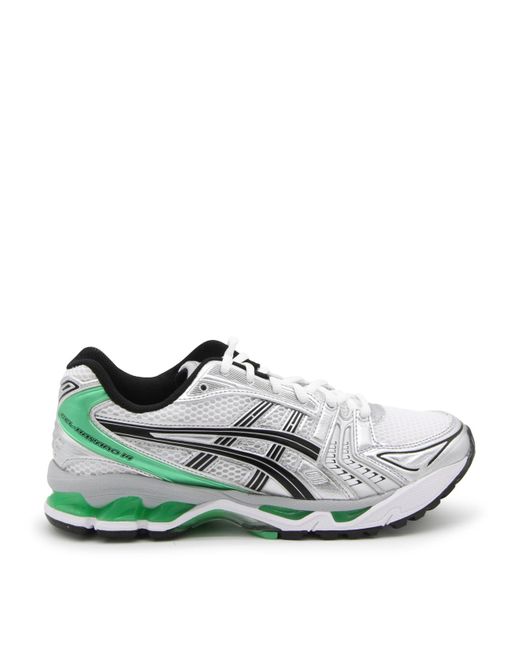 Asics White And Green Gel-kayano Sneakers