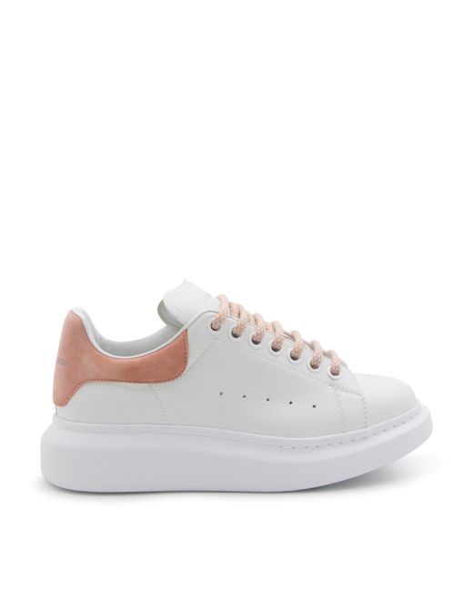 Alexander McQueen White And Clay Leather Oversized Sneakers