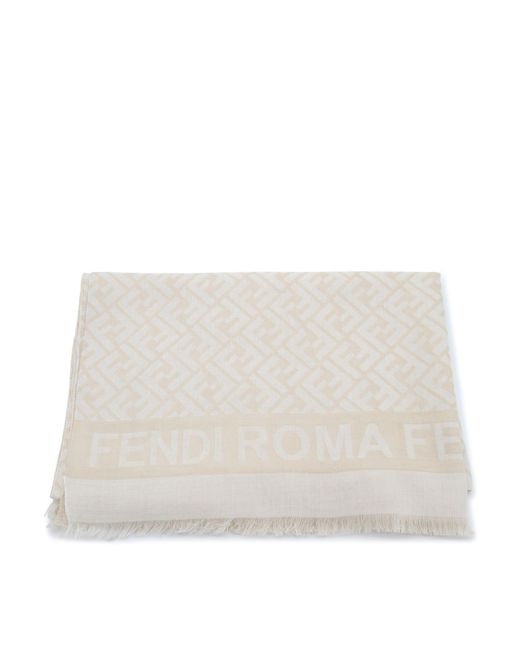 Fendi White Wool Scarves for men