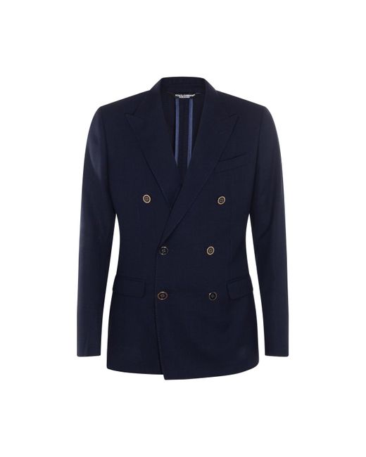 Dolce & Gabbana Blue Wool Blazer for men