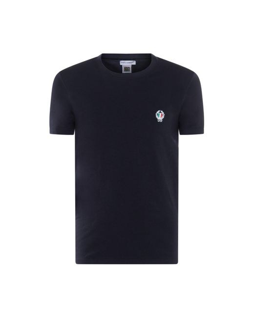 Dolce & Gabbana Navy Blue Cotton Blend T-shirt for men