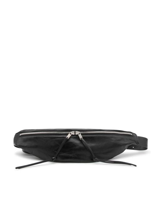 Jil Sander Black Leather Banana Belt Bag for men