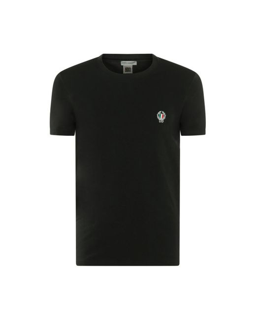 Dolce & Gabbana Black Cotton Blend T-shirt for men