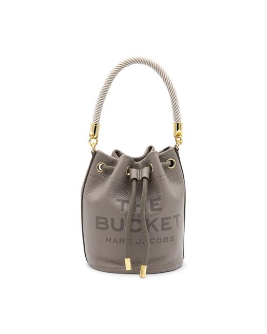 Marc Jacobs Gray Beige Leather Bucket Bag