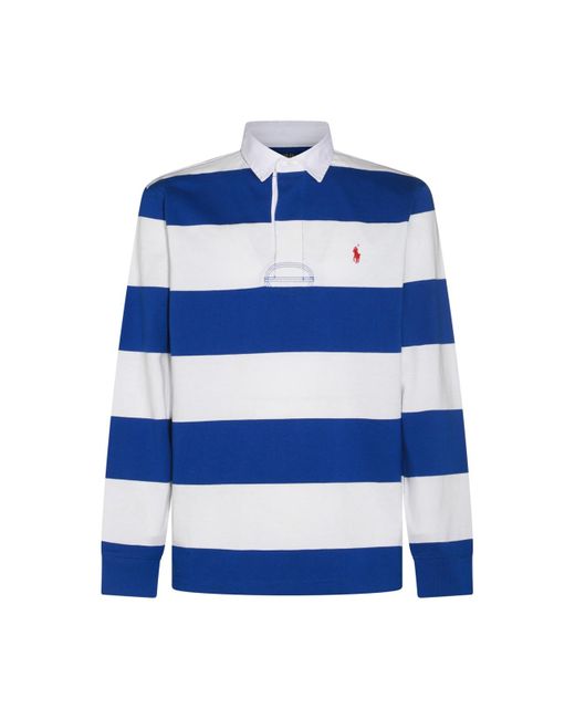 Polo Ralph Lauren White And Blue Cotton Polo Shirt for men