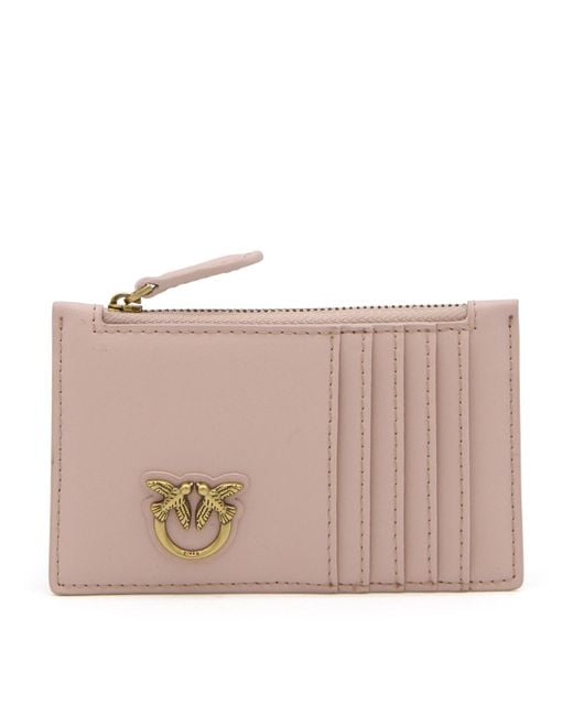 Pinko Pink Poudre Leather Airnone Card Holder