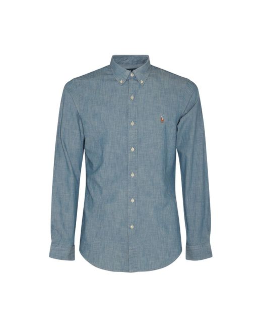 Polo Ralph Lauren Blue Denim Cotton Shirt for men