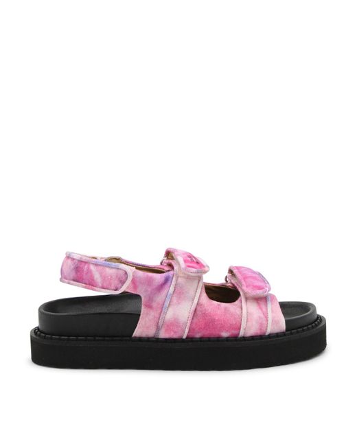 Isabel Marant Pink Canvas And Rubber Madee Sandals