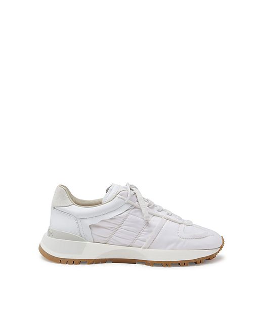 Maison Margiela White Lather And Canvas Sneakers for men