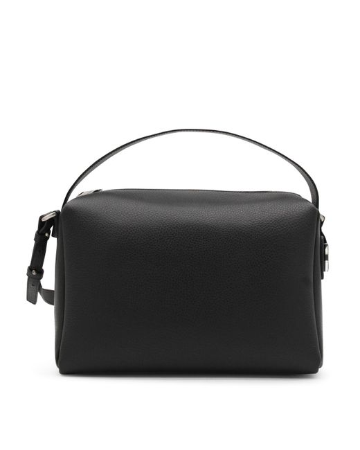 Hogan Black Leather Maxi Camera H Top Handle Bag