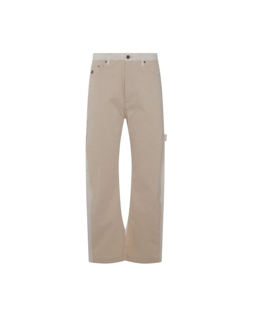 Stella McCartney Gray White And Ecru Cotton Blend Jeans