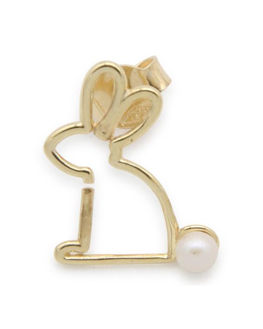Aliita Metallic Gold Tone Conejito Earring
