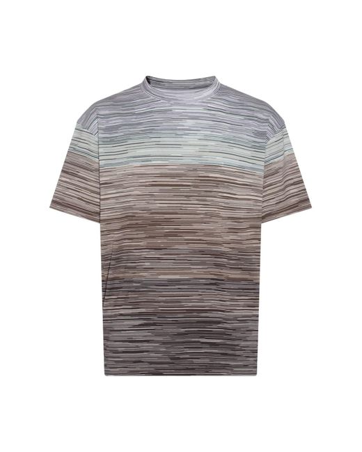 Missoni Gray Multicolor Cotton T-shirt for men