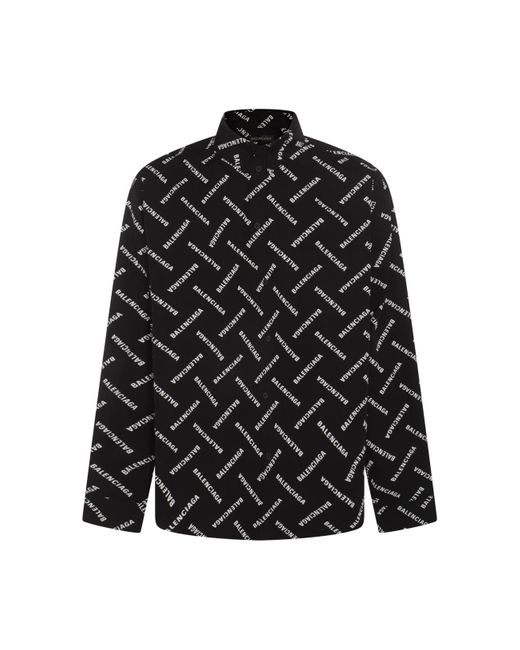 Balenciaga Black Logo Print Shirt Shirt, Blouse for men