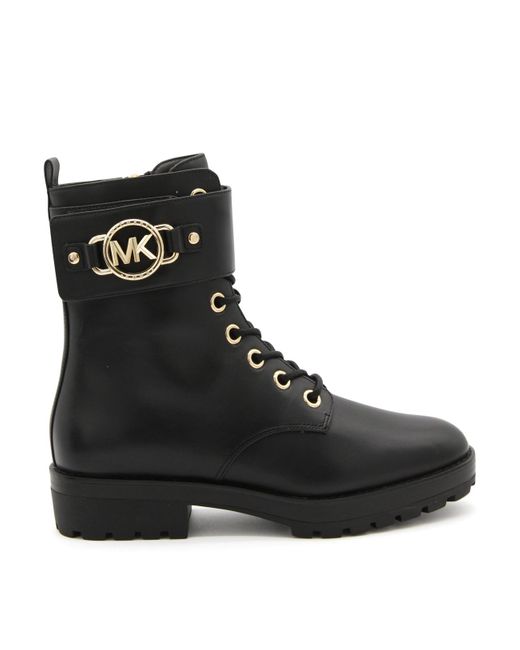 MICHAEL Michael Kors Black Leather Rory Lace Up Boots