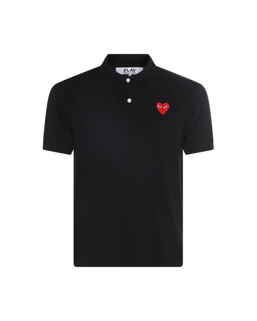 COMME DES GARÇONS PLAY Black And Red Cotton Play Polo Shirt for men
