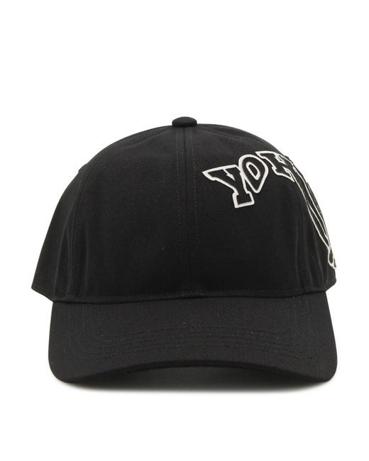 Y-3 Black And White Cotton Baseball Cap for men