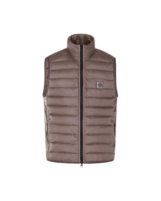 Stone Island Light Brown Down Jacket for men